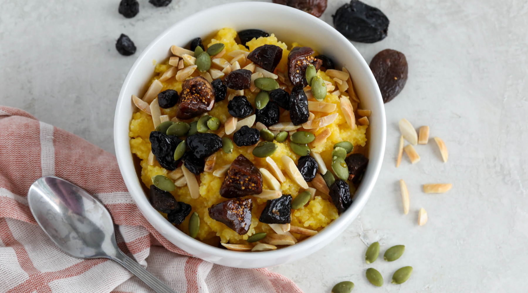 Breakfast Polenta with Fruit Medley &amp; Tart Cherries