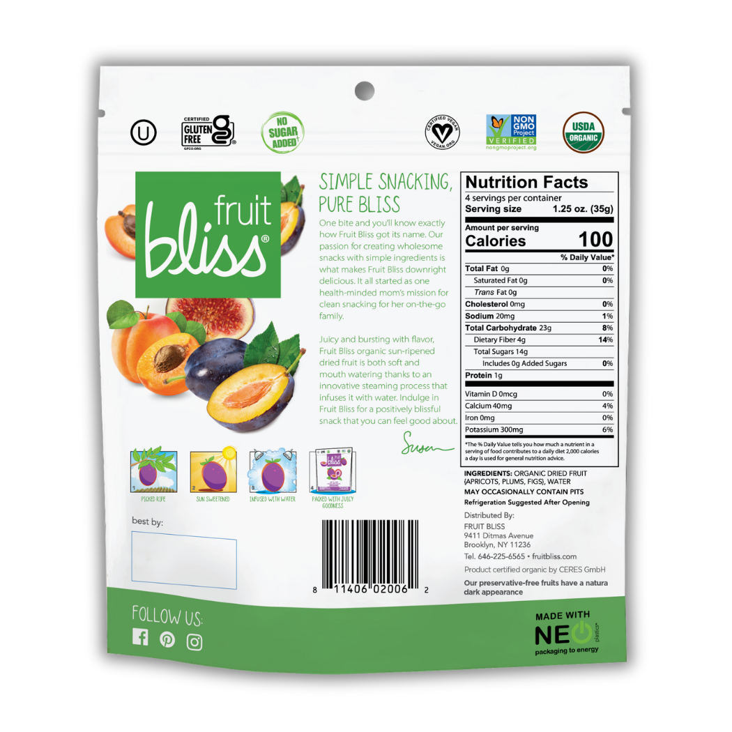 Fruit Bliss Organic Fruit Medley Snacks 5 oz. (Case of 6)